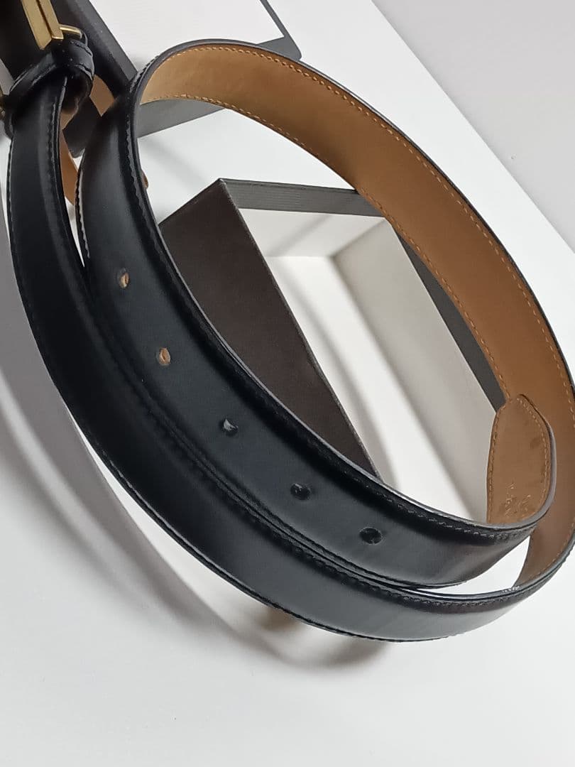 【美品】GUCCI　グッチ　レザーベルト　ゴールドバックル