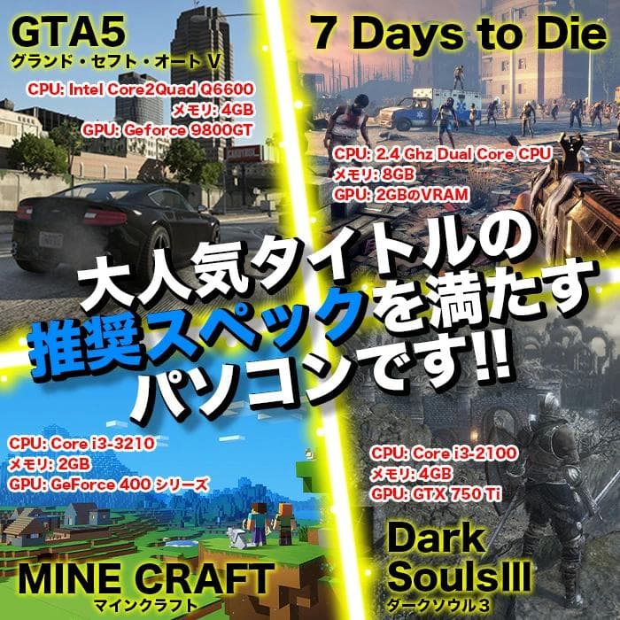 ゲーミングPC/i5 8500/500GB/GTX1050Ti/Office