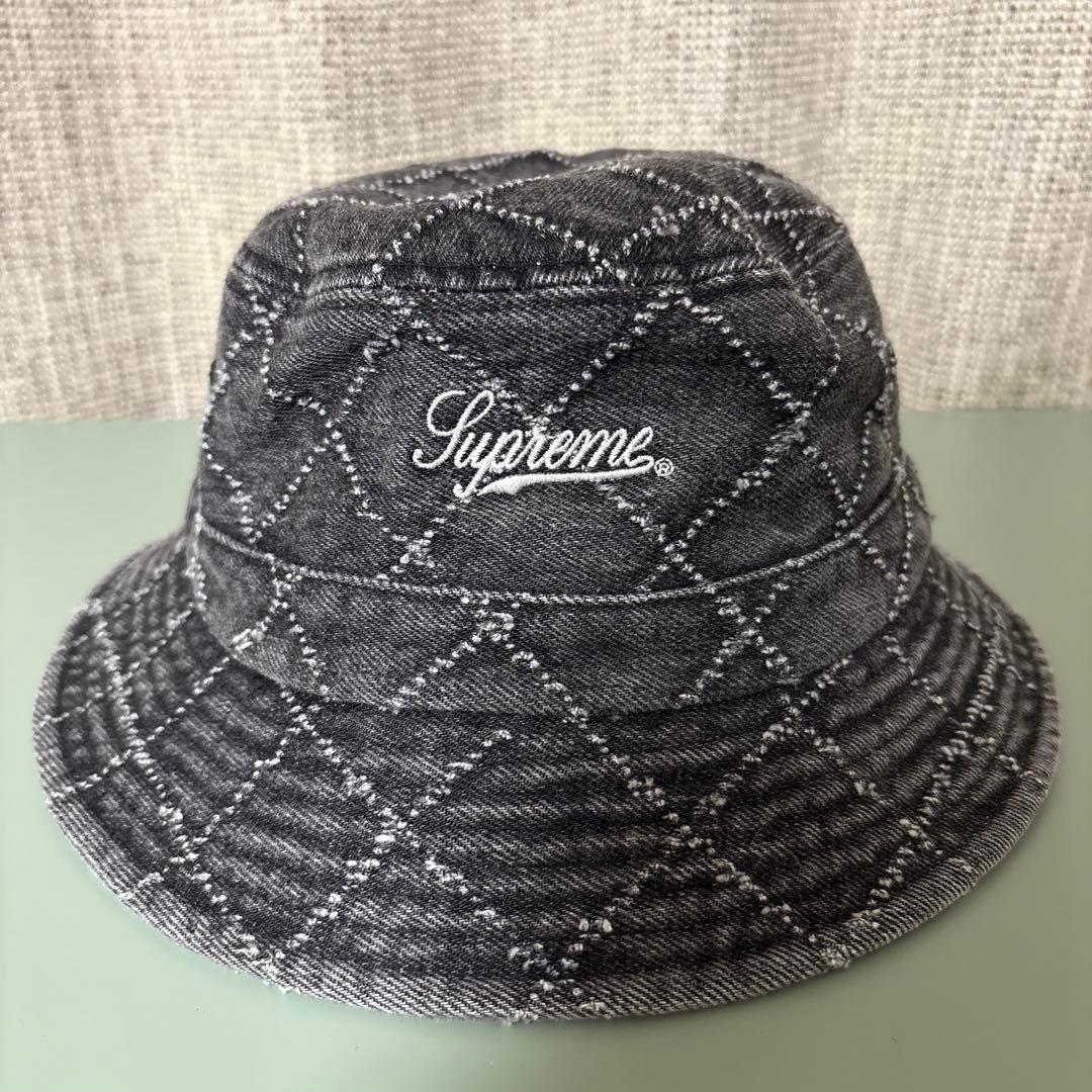 supreme Punched Denim Crusher Black ハット