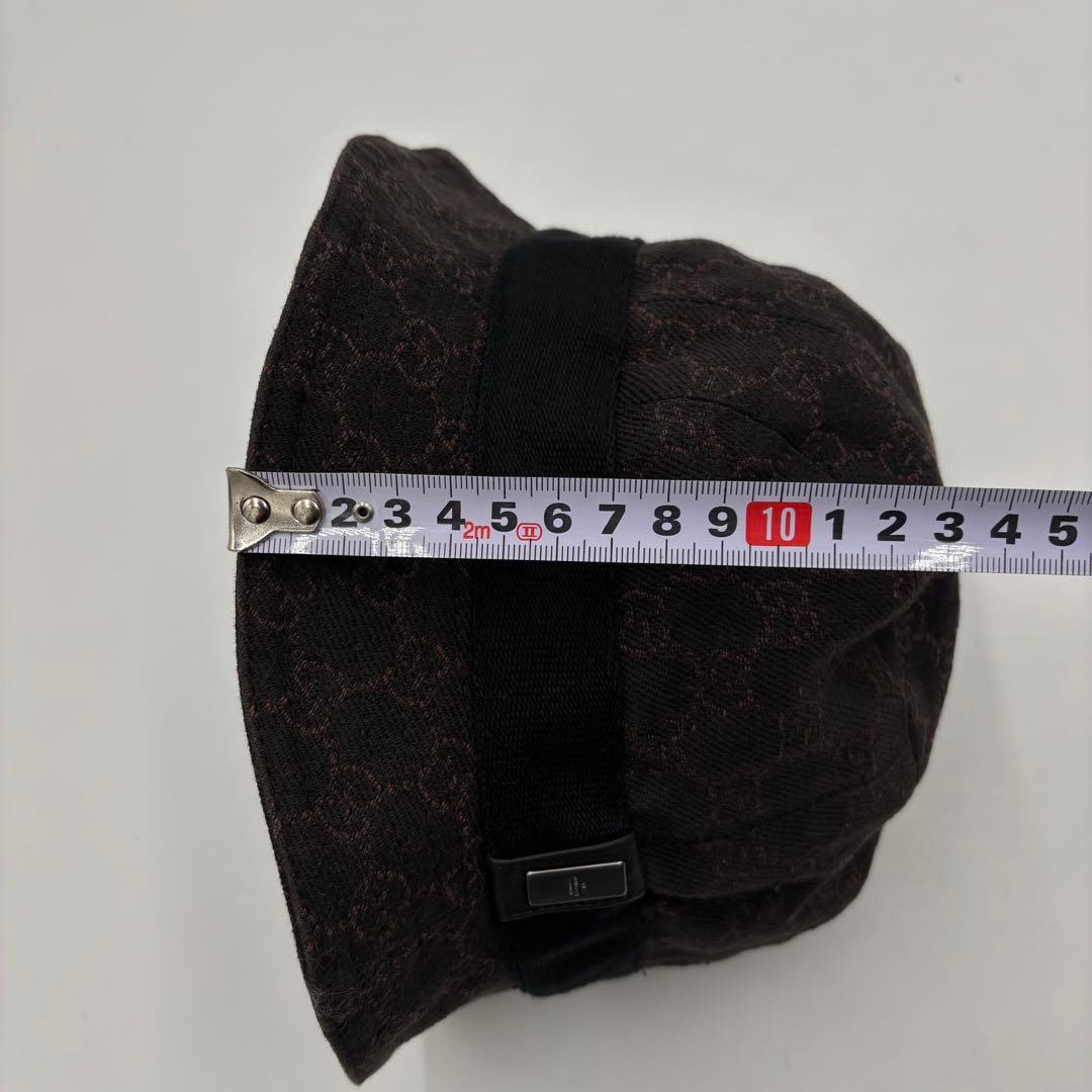 GUCCI グッチ GGキャンバス バケットハット 帽子 Mサイズ　ブラウン