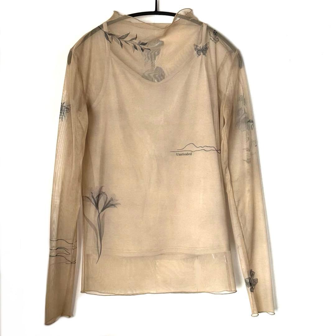 トップス AMERI VINTAGE MEDI FLOWER TATTOO SHEER