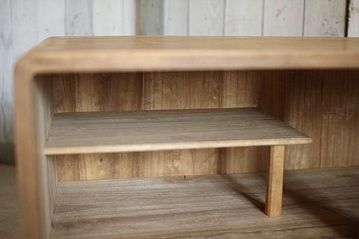 古いガラス戸棚×木製小引き出し3杯