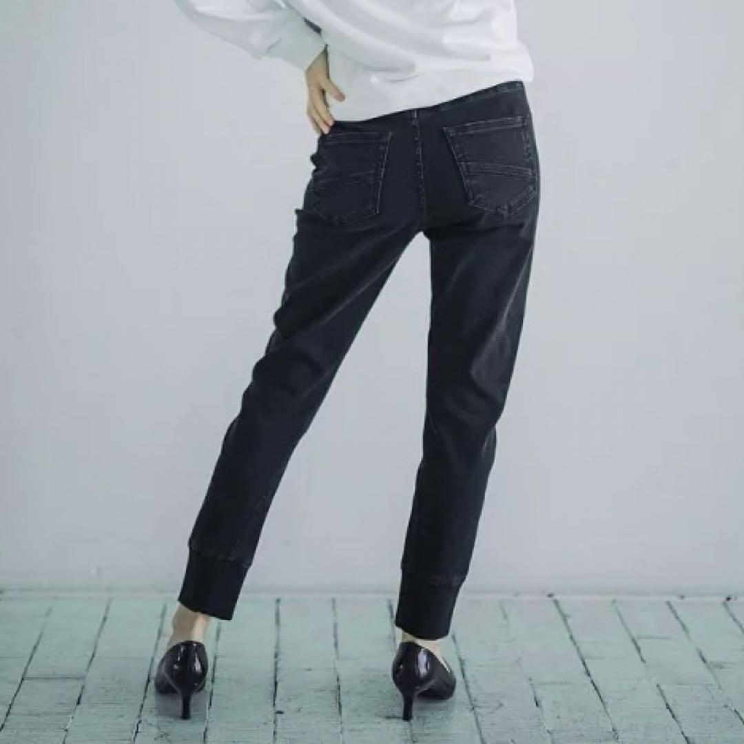 ★セール 新品 送料込★INDIMARK ジーンズ 裾リブ W158-1 黒★