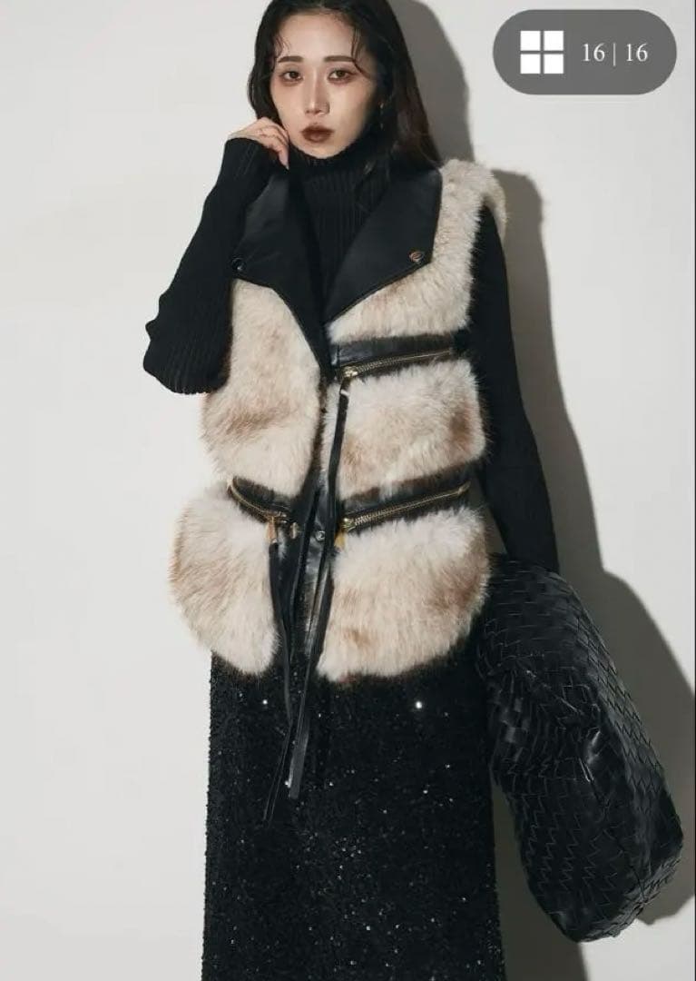 【ANDREA&Co】フェイクファーライダー スベスト