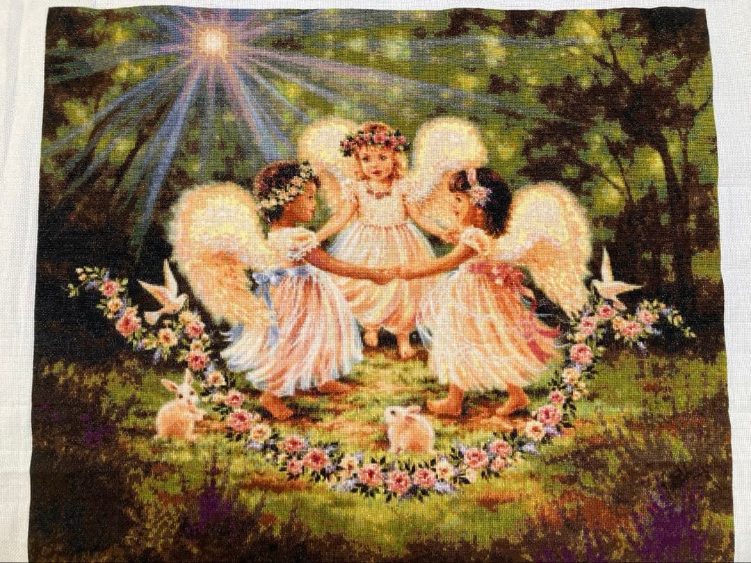 クロスステッチ完成品Together in my Fathers garden