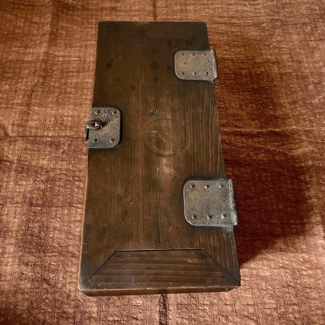 古道具　幕末　文字入　銭箱　千両箱