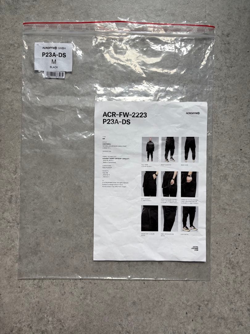 【正規代理店購入】acronym P23A-DS Mサイズ