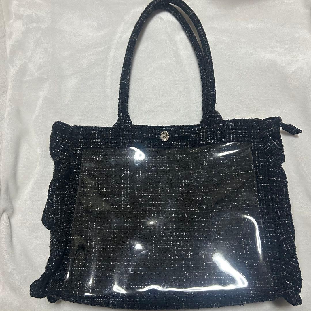 パレットリリー ツイードバッグ 痛バ A4 ブラック