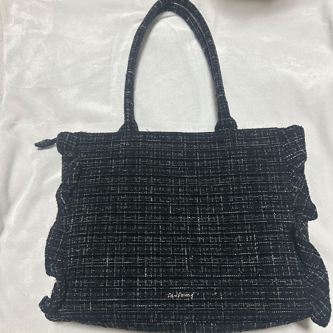 パレットリリー ツイードバッグ 痛バ A4 ブラック