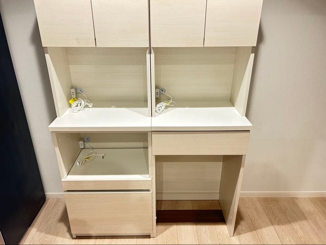 国産家具 キッチン収納・食器棚(ホワイト)※愛知県内直接お渡し