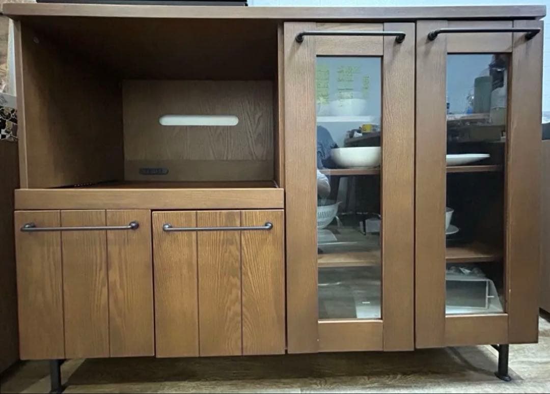 5/28出品終了予定 LOWYA ロウヤ 食器棚 レンジ台 キッチン収納