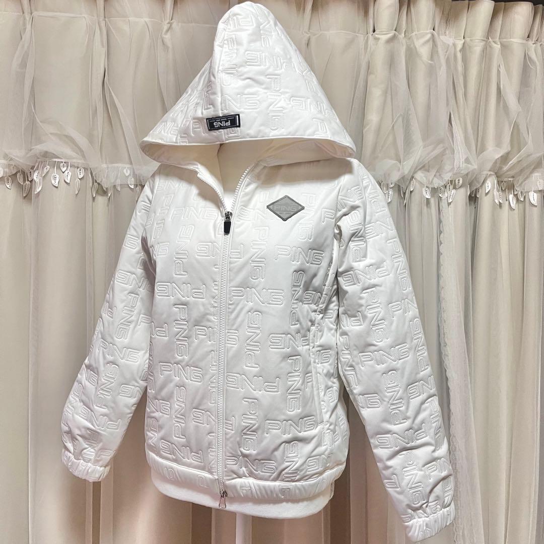 新品 PING レディースジャケット ホワイト防風撥水 中綿ブルゾン ダウン