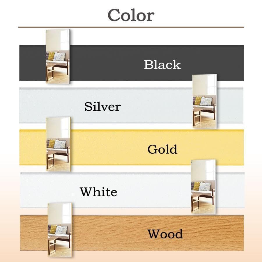 割れない鏡 ダンスミラー フィルムミラー 幅60cm 全身鏡 ホワイト 2300