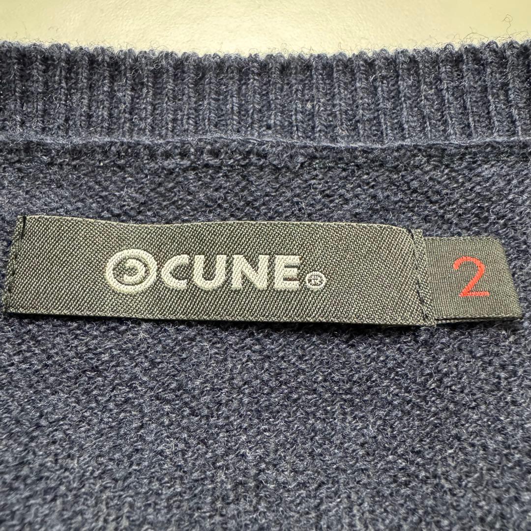 美品　CUNE キューン　腫れぼったいセーター　ネイビー　ホワイト　ウール　M