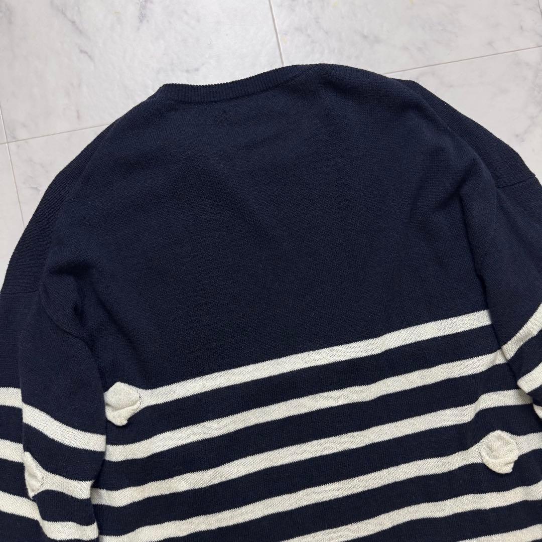 美品　CUNE キューン　腫れぼったいセーター　ネイビー　ホワイト　ウール　M