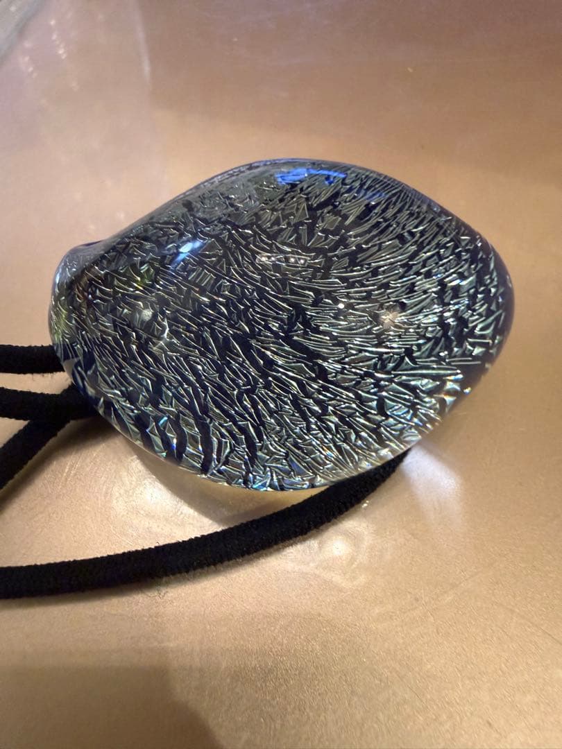 コレットマルーフ・グラスポニー・ブルー・シルバー箔