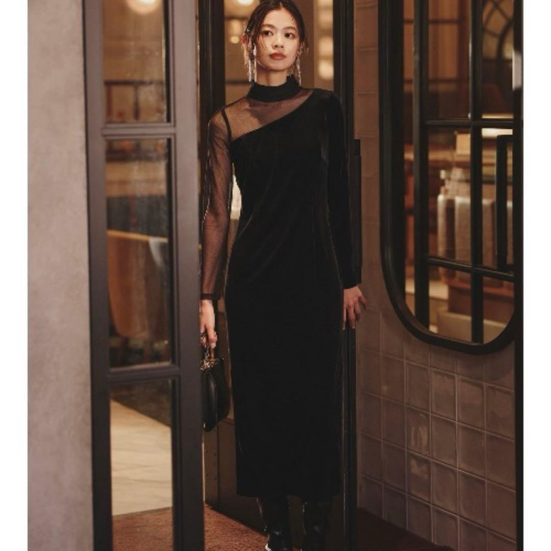 シアーコンビタイトワンピース　anuans