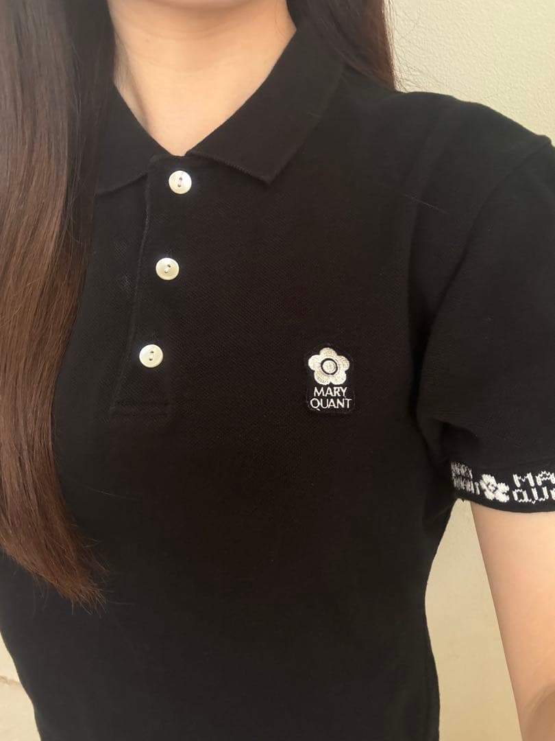 MARY QUANT 黒 ポロシャツ 半袖