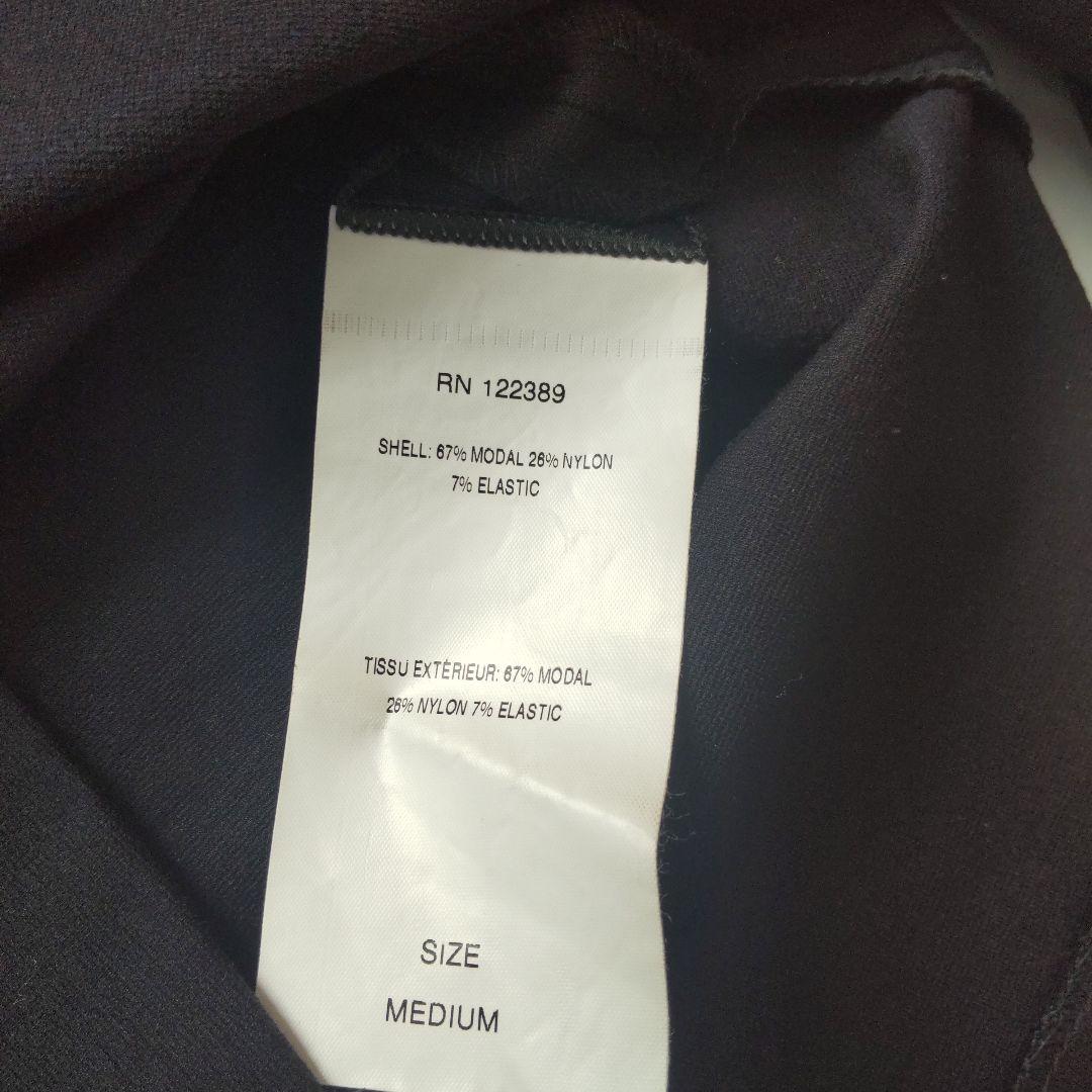 美品 ザロウ クルーネック バックジップ カットソー トップス ９分袖 ブラック