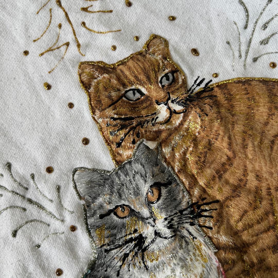 T*a様 90s USA製　Pennill　スウェット　アニマル 動物　猫 ネコ