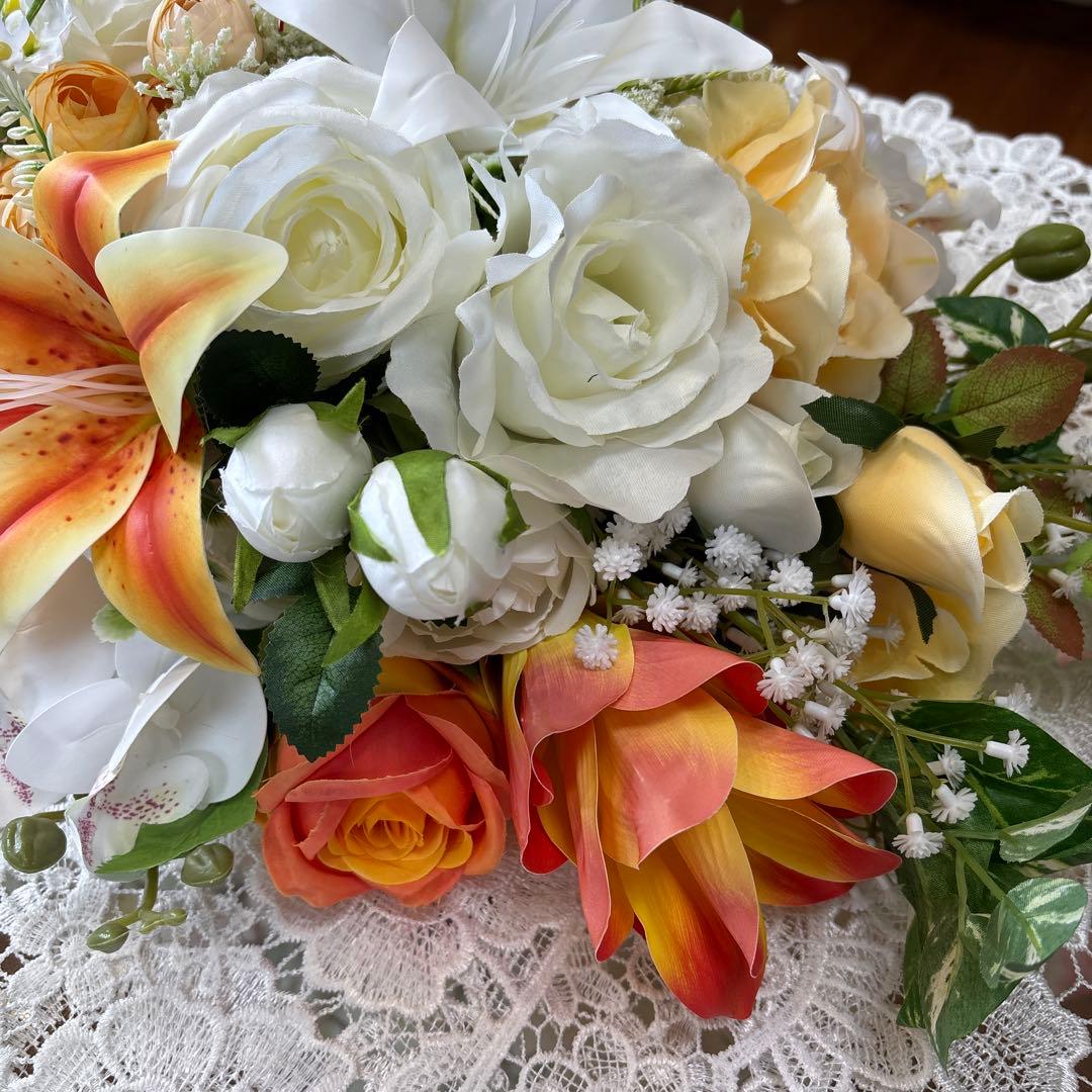 百合の壁掛けスワッグ・女神アクセサリーコンポート・2点 ご予約済