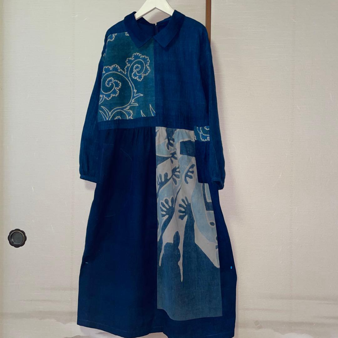 バジル　筒書きと無地絣