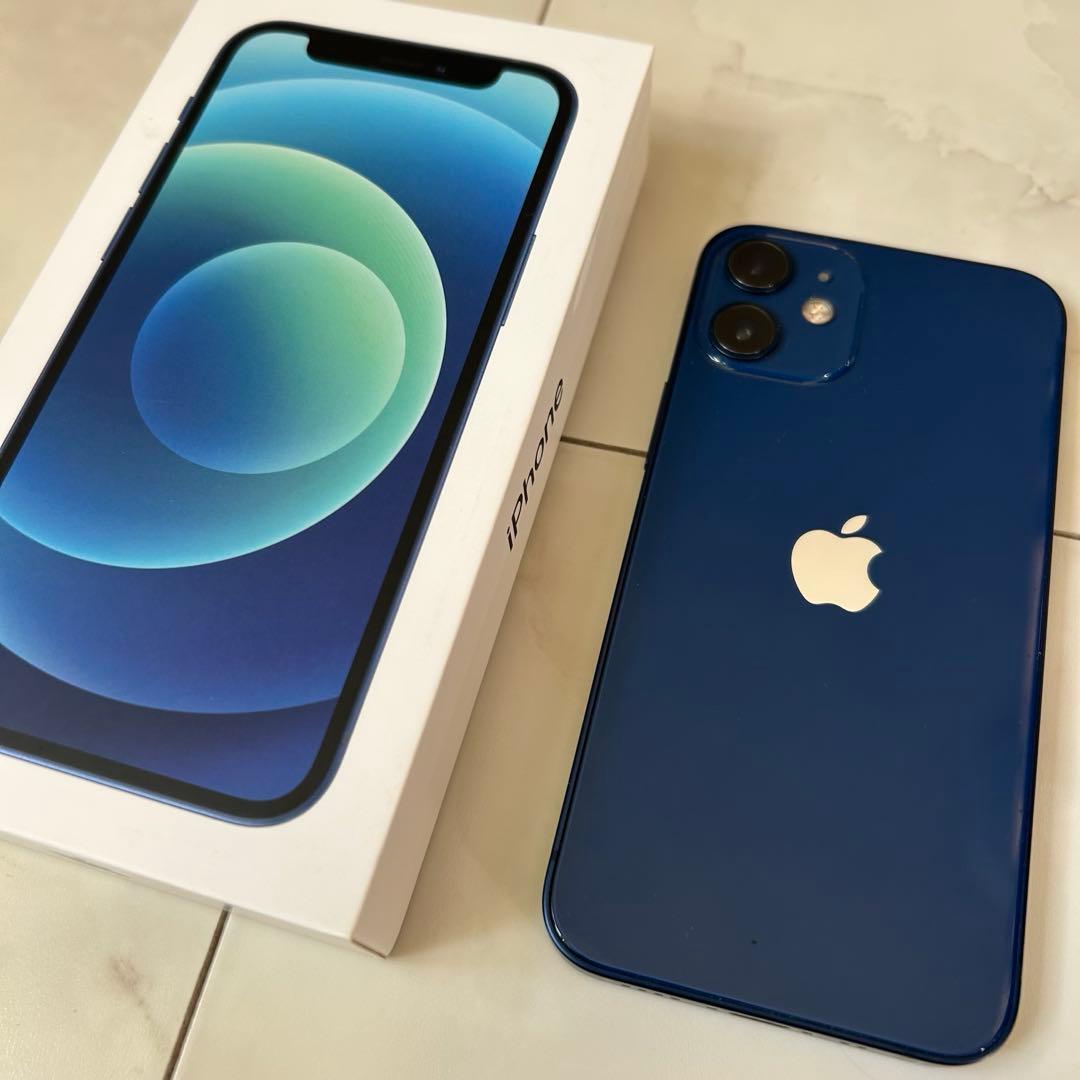 美品 Apple iPhone 12 miniブルー 本体