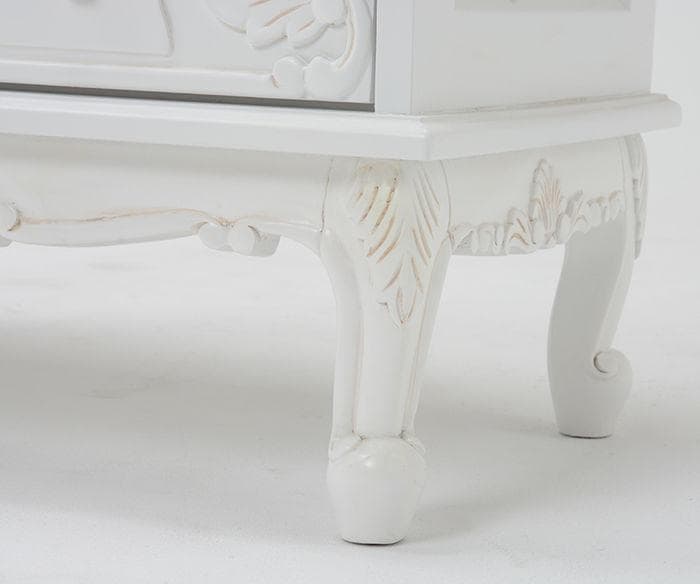 〈たのめる便・現状渡し〉ワイドチェスト アンティークホワイト