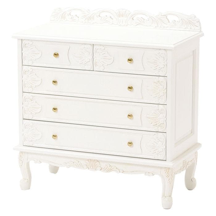 〈たのめる便・現状渡し〉ワイドチェスト アンティークホワイト