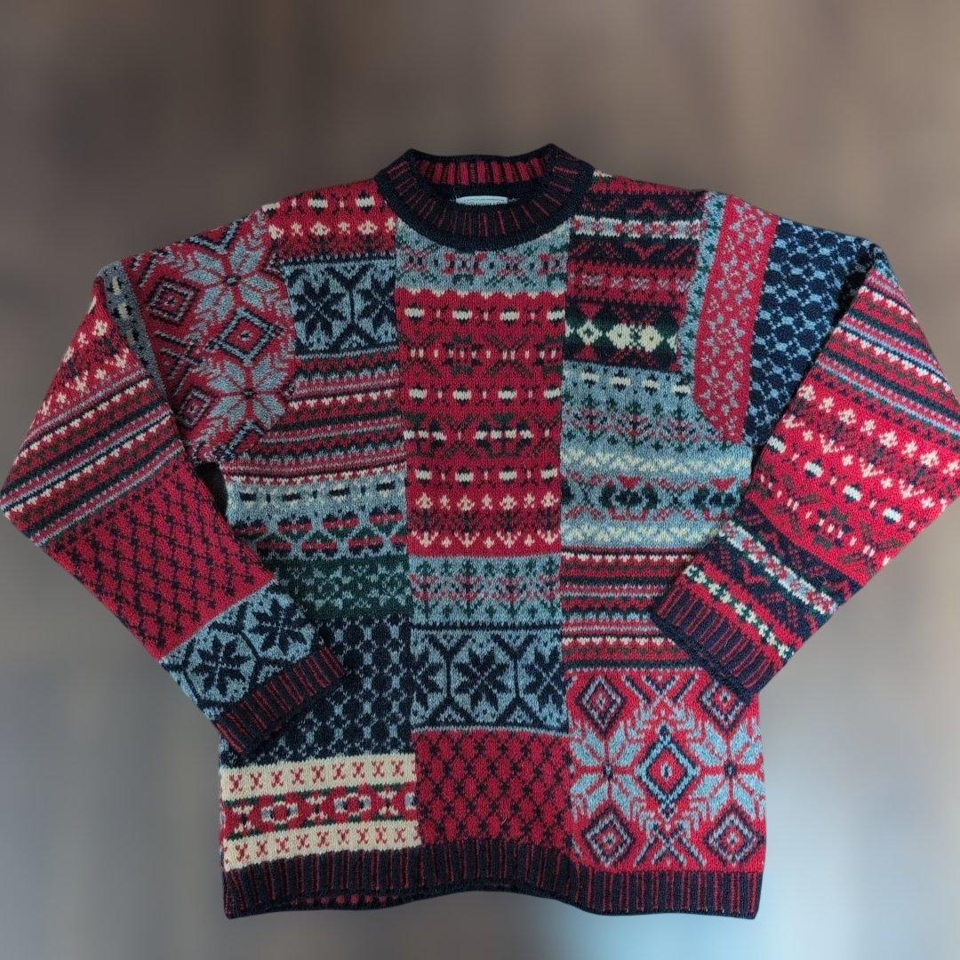 インバーアラン パッチワーク セーター 40 英国製