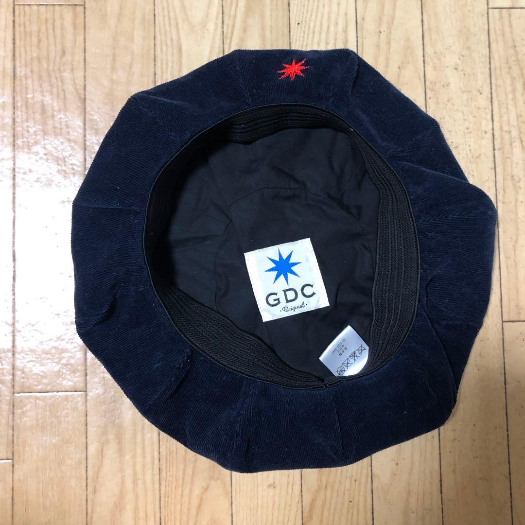 日本製 GDC 刺繍ロゴ コーデュロイ ベレー帽 ネイビー キムタク 降谷建志