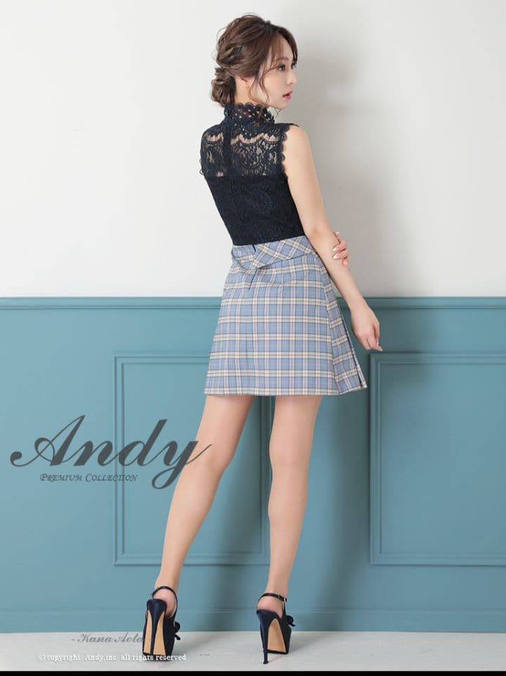 andy ドレス　韓国　レース　チェック