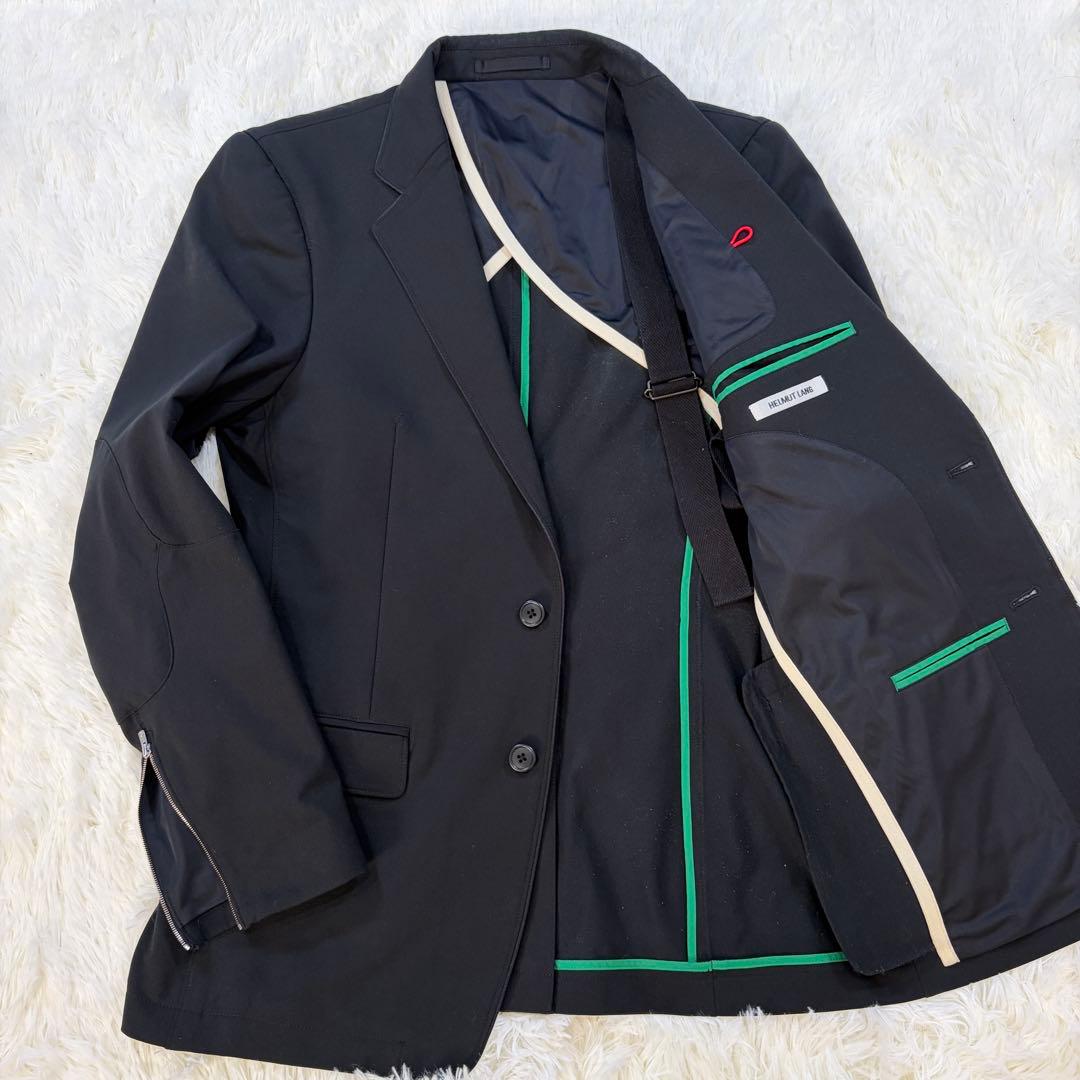 【美品】ヘルムートラング パイピング テーラードジャケット 日本製 黒 36