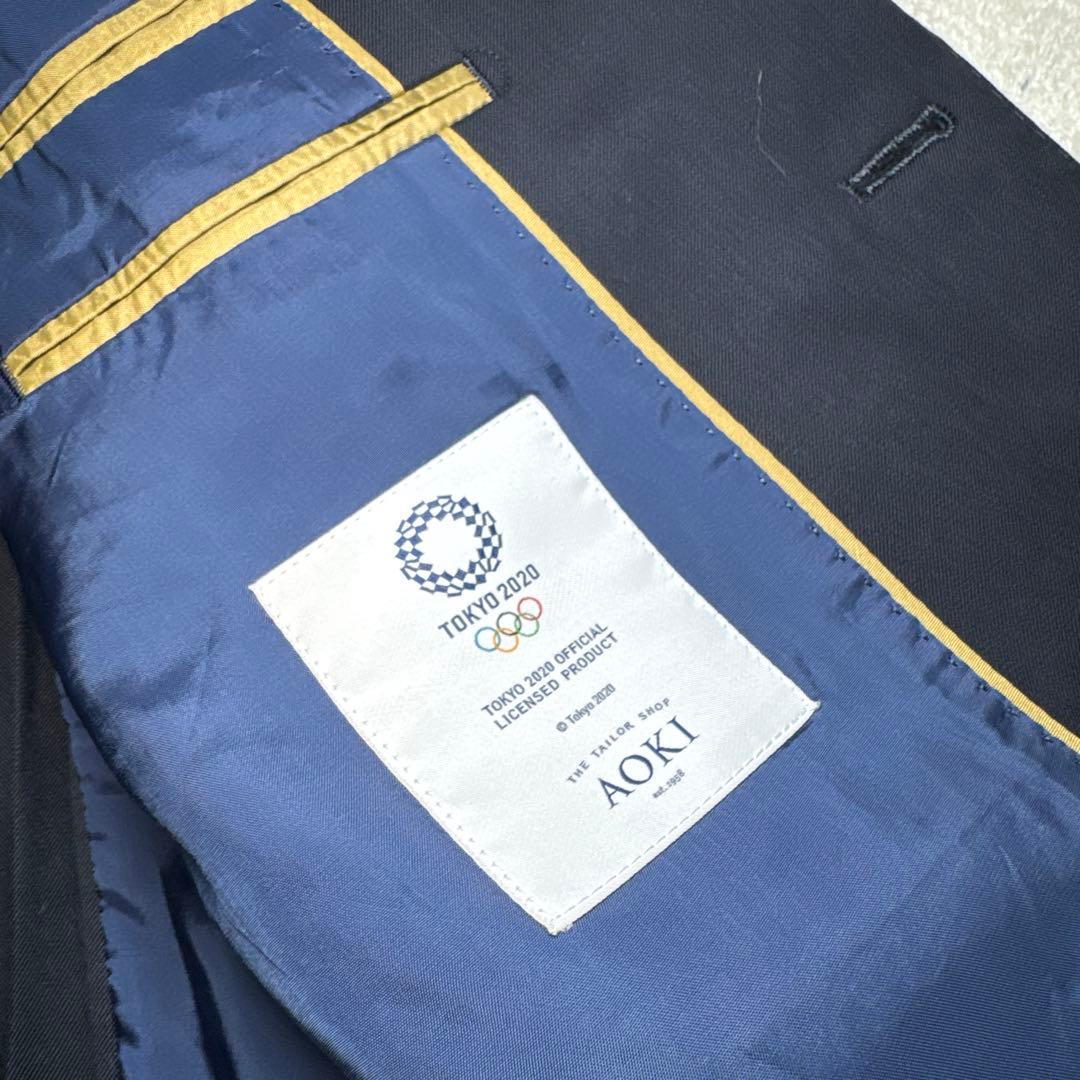 54 未使用　春夏　AOKI アオキ　スーツ　ネイビー　東京2020 AB5