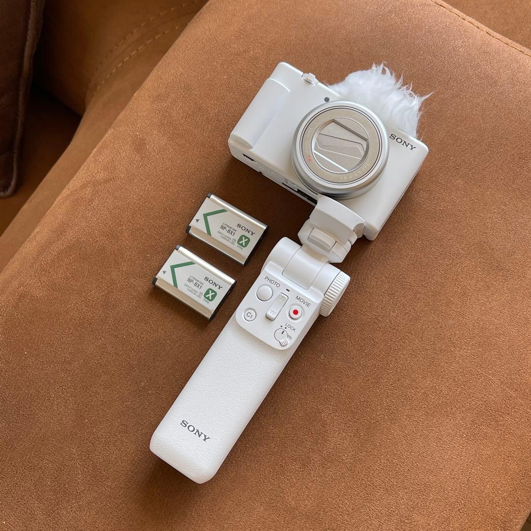 SONY ZV-1 白 本体、三脚、バッテリー×2