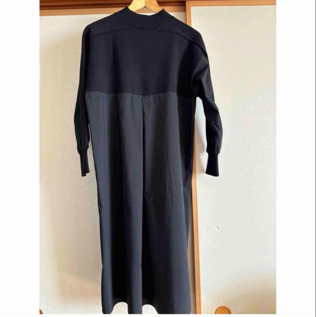 ビアズリー　モックネックニットコンビワンピース