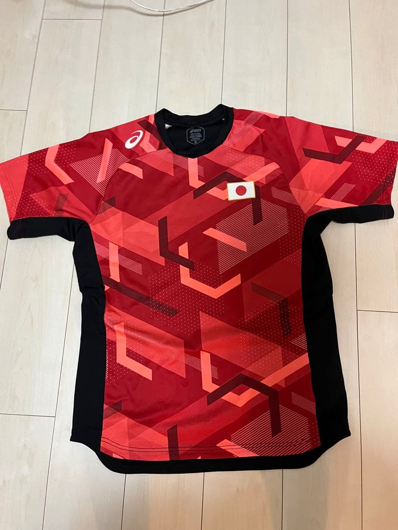 バレーボールシャツ JAPAN 赤黒　選手公式用　非売品
