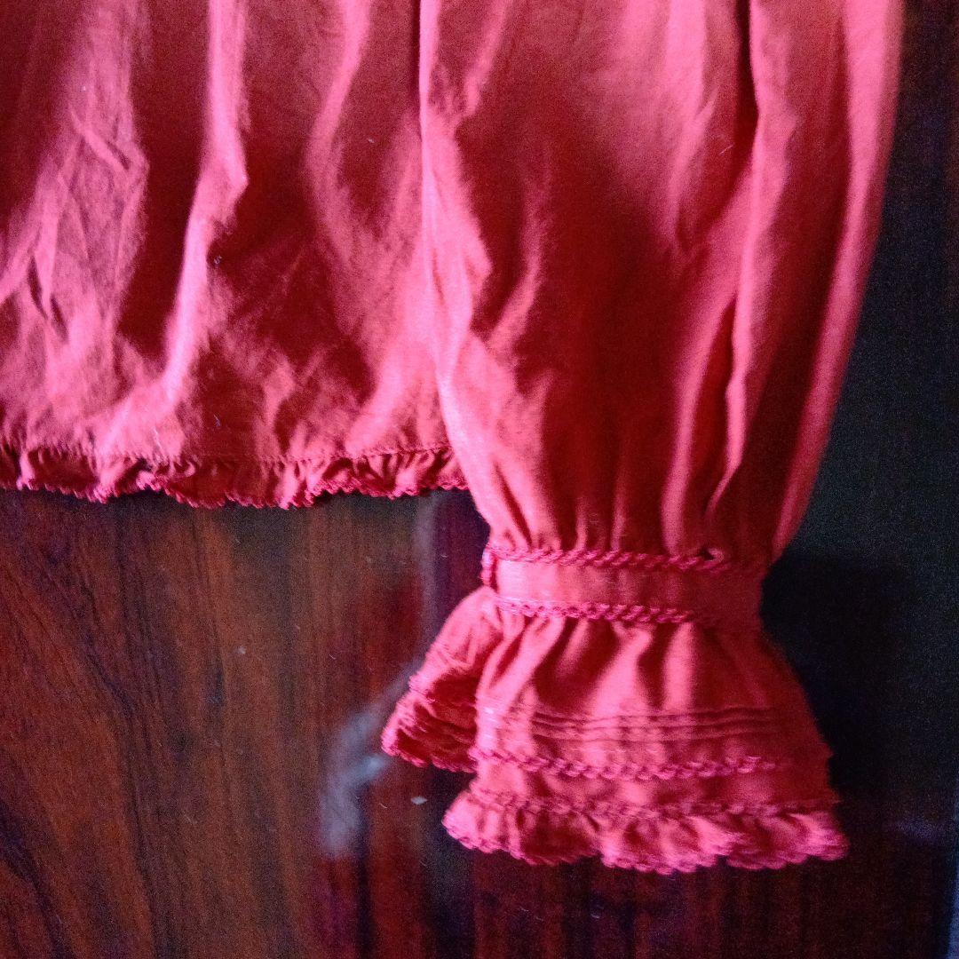 ☆ピンクハウス☆赤いフリル付きフード付ブラウス