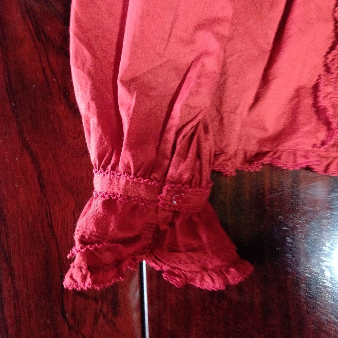 ☆ピンクハウス☆赤いフリル付きフード付ブラウス