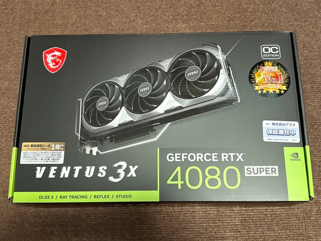 新品　RTX 4080 SUPER 16G VENTUS 3X OC MSI