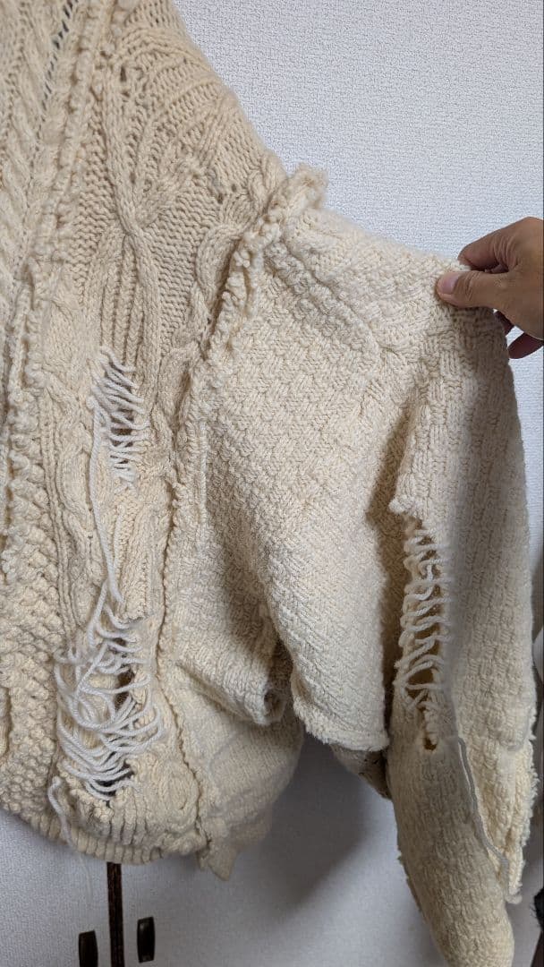 再構築 リメイク フィッシャーマンズニット グランジ