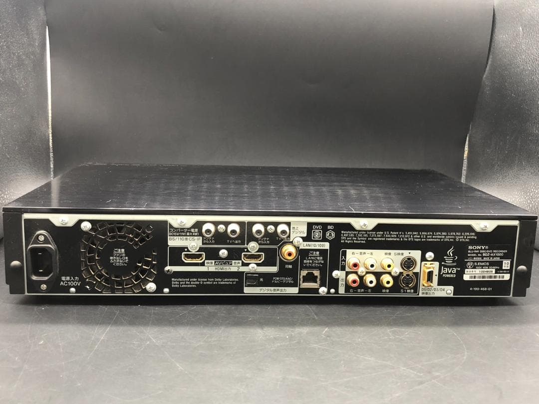 動作OK SONY ソニー BDレコーダー BDZ-AX1000 A000