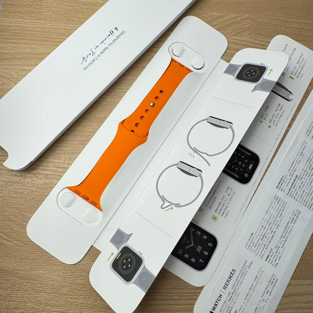2177 Apple Watch エルメス　オレンジ　スポーツ　シリコン　ラバー
