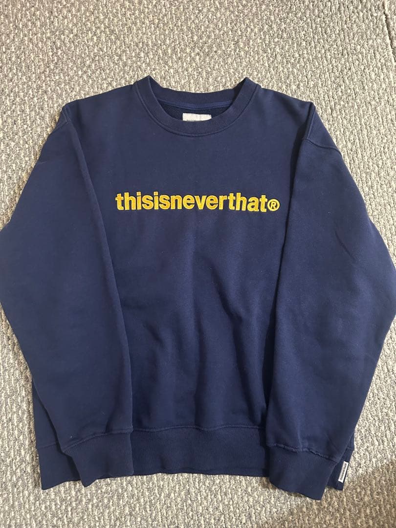 thisisneverthat ネイビー ロゴスウェット M
