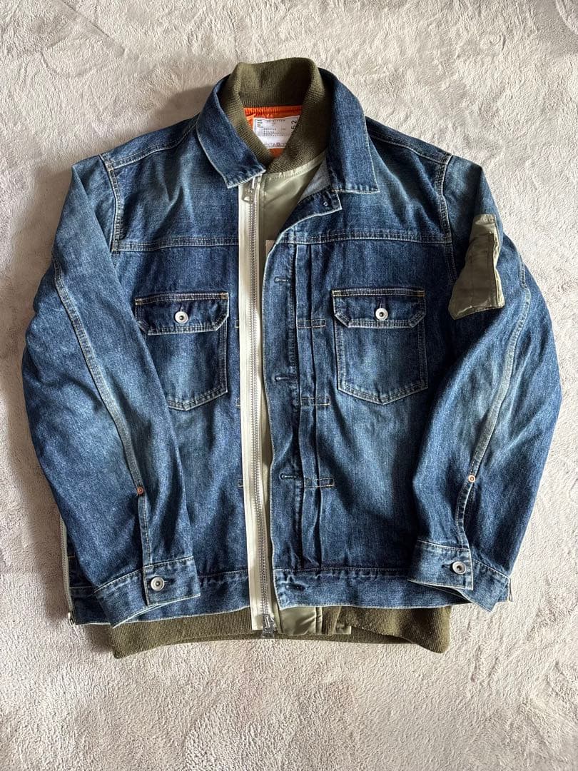 sacai デニムジャケット ジッパー付き