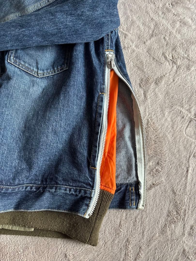 sacai デニムジャケット ジッパー付き