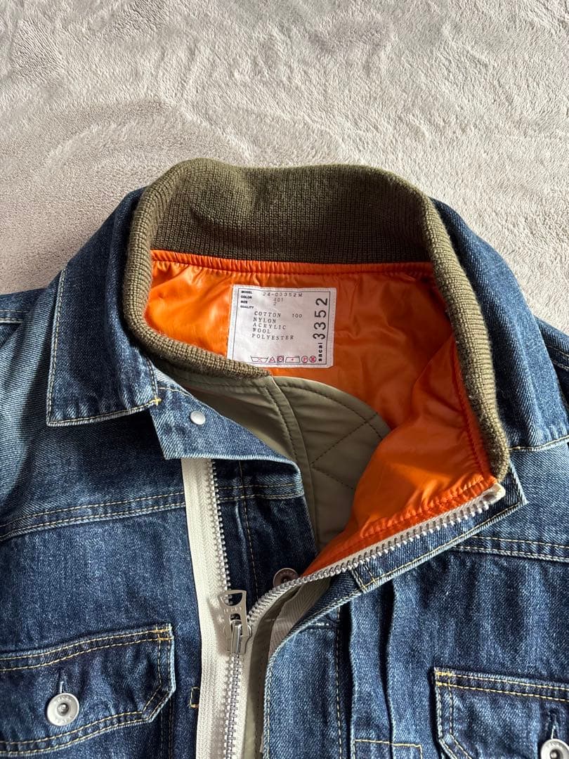 sacai デニムジャケット ジッパー付き
