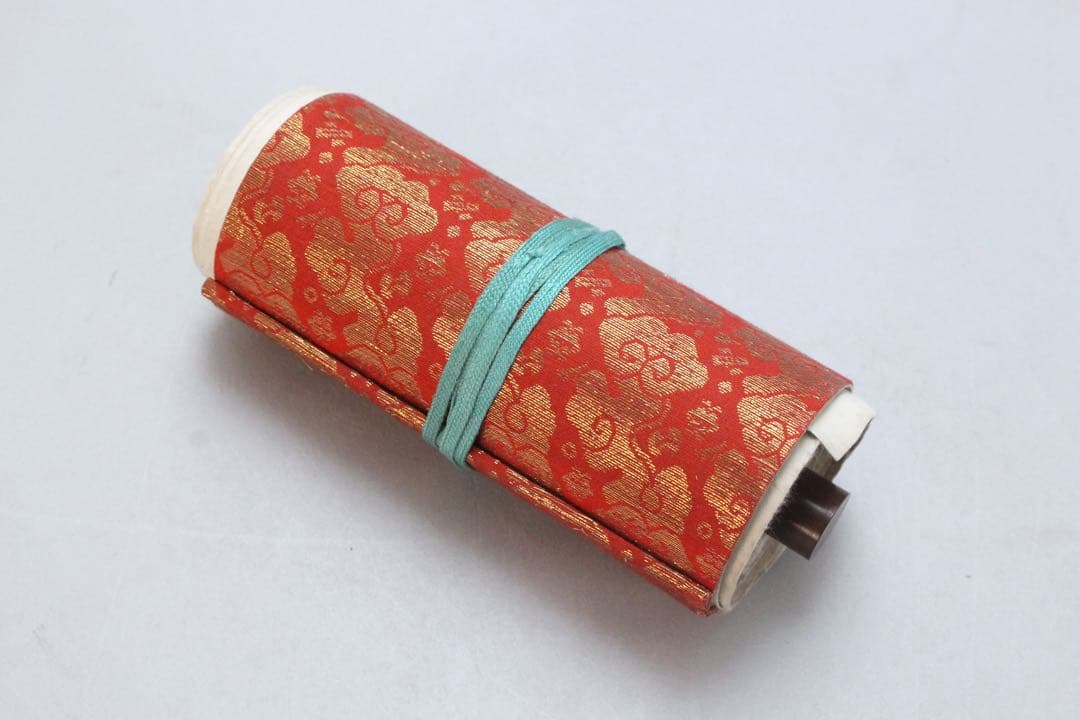 No4446 古文書　山中家　家系図　抱き柊紋　手書き　紙本　巻子装　送料無料