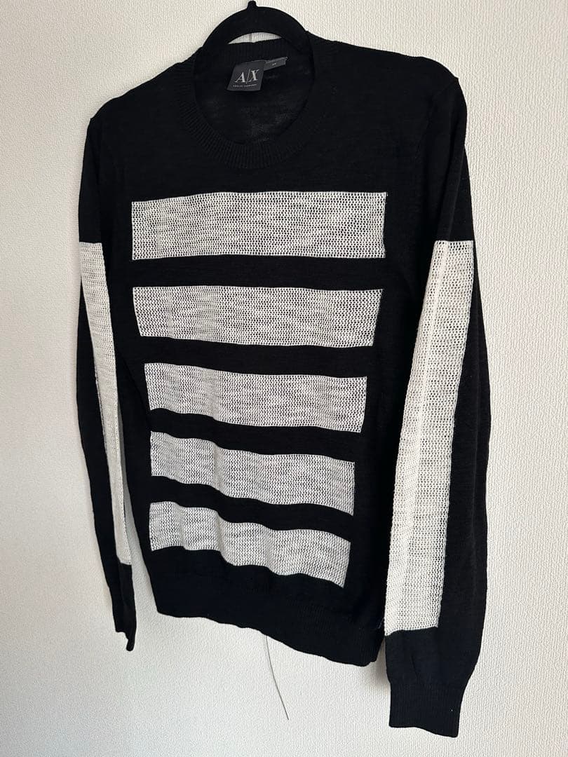 トップス \"armani exchange\"line design mesh knit