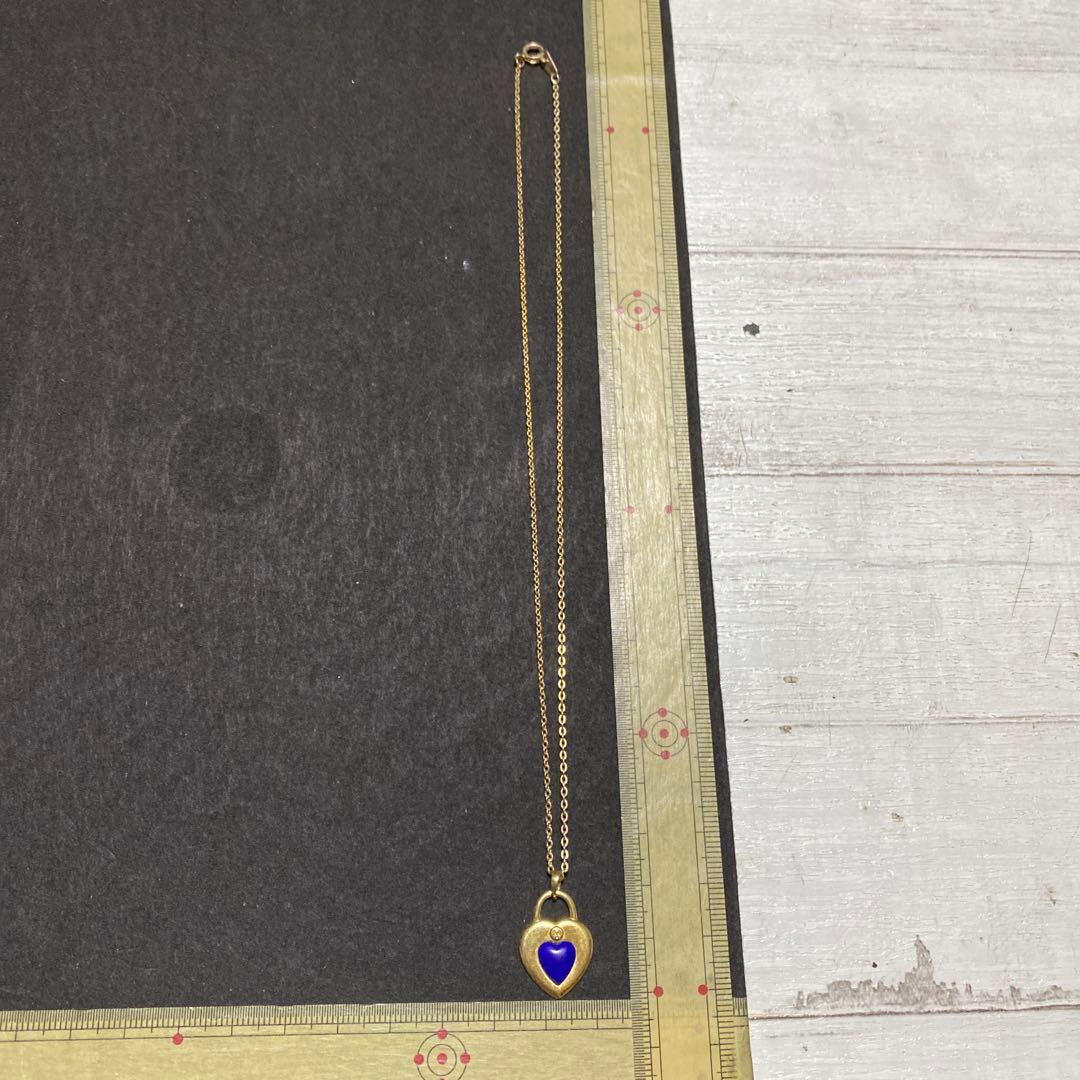 R80☆ラピスクラブ？？ハート形ネックレス
